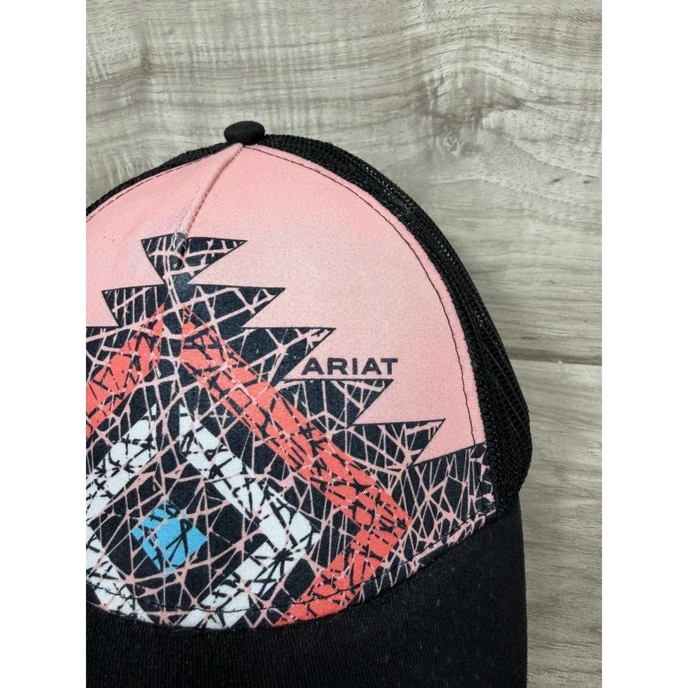 Ariat Trucker Hat Women OSFM Pink Aztec Geometric Mesh Back Adjustable Cap